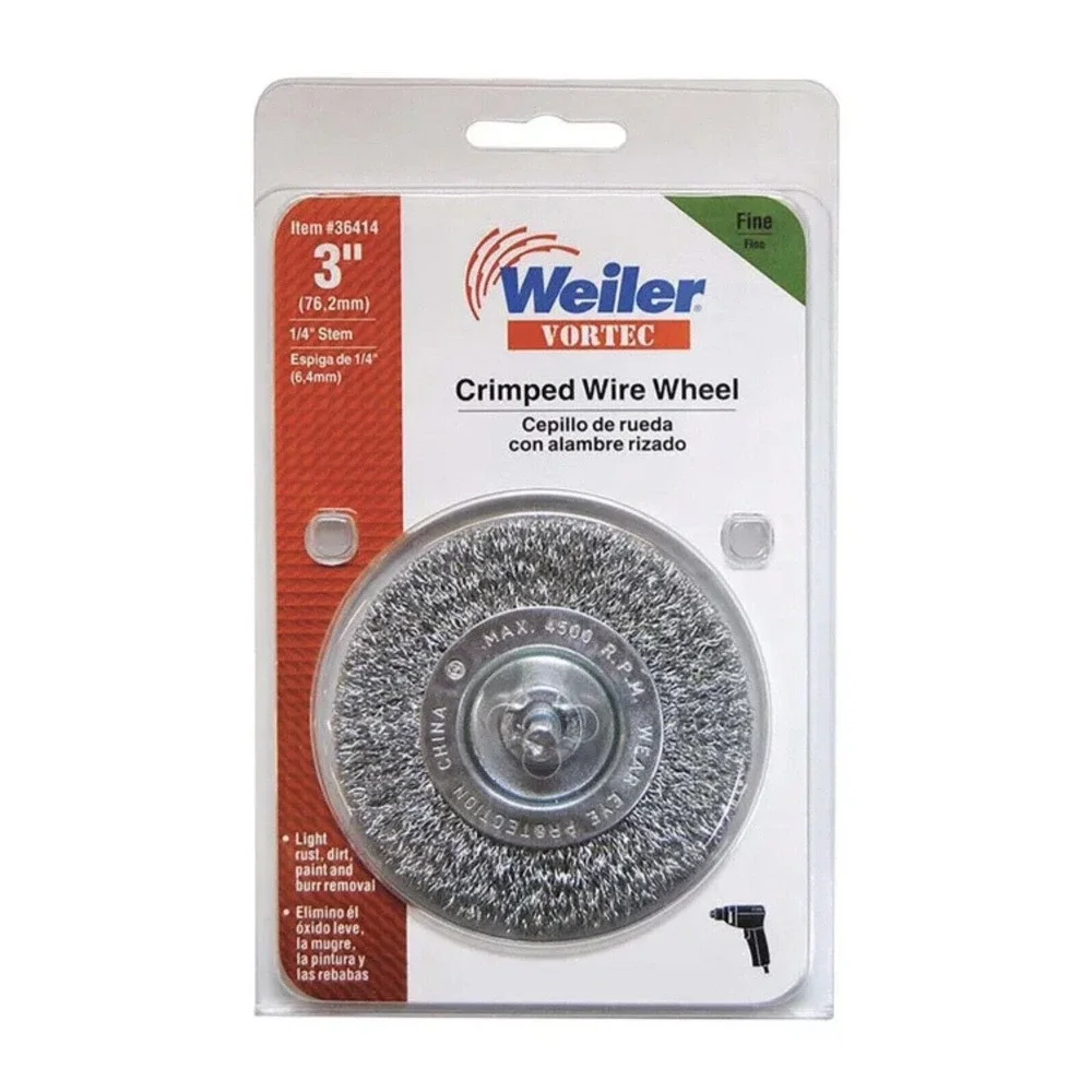 Weiler Vortec 3 in. Fine Crimped Wire‎ Wheel 4500 rpm 1 pc.